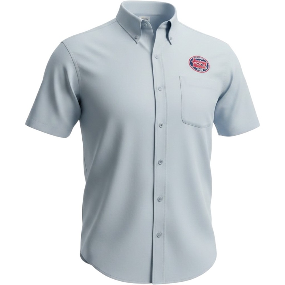 Uniserv Jersey Mikes Subs Uniform Shirt Mens Sz M Gray Short Sleeve Button Down